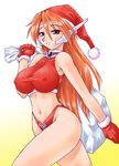  breasts christmas covered_nipples gloves hat huge_breasts neriwasabi red_gloves robot_ears sack santa_hat serio solo to_heart 
