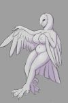  anthro avian barn_owl bird breast_grab breasts exposed_breasts feathers feet female hand_on_breast hi_res kuwi masked_owl non-mammal_breasts nude owl sketch solo tail_feathers talons tytonid winged_arms wings 