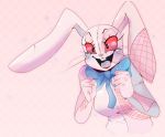  bow_tie breasts buckteeth clothing costume eyelashes female fingers five_nights_at_freddy&#039;s five_nights_at_freddy&#039;s:_security_breach lagomorph larahhhhhhish leporid long_ears mammal nails open_mouth rabbit red_sclera stitch_(disambiguation) teeth tongue vanny_(fnaf) video_games whiskers white_body 