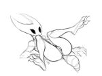  2019 3_toes anthro anus arthropod black_and_white breasts butt digital_media_(artwork) female genitals guoh hollow_knight hornet_(hollow_knight) insect legs_up lying monochrome non-mammal_breasts nude on_back presenting presenting_pussy pussy simple_background sketch solo team_cherry toes vessel_(species) video_games white_background 