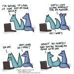  ! 1:1 ? blue_body blue_fox_(foxes_in_love) blue_fur blue_tail canid canine comic computer couple_(disambiguation) dialogue duo english_text feral fox foxes_in_love fur green_body green_fox_(foxes_in_love) green_fur green_tail hi_res laptop male_(lore) mammal shadow simple_background text url 