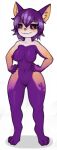 anthro breasts eyebrows feet female fingers hair hi_res looking_at_viewer made_in_abyss marsminer narehate nude purple_hair simple_background solo standing toes