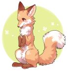 ambiguous_gender ayaka canid canine countershading feral fluffy fluffy_tail fox fur looking_up mammal on_hind_legs orange_body orange_fur paws simple_background smile solo tail tongue tongue_out white_background white_body white_fur