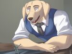 absurd_res beastars canid canine canis domestic_dog donttouchmylasagna duo fur gesture grey_body grey_fur hi_res huge_filesize jack_(beastars) legoshi_(beastars) male male/male mammal micro nude open_mouth size_difference waving wolf