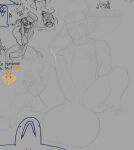 amygdahlia_(artist) anthro athletic balls big_balls big_ears big_penis bodily_fluids chef_hat clothing drawpile genital_fluids genitals hand_feet hat headgear headwear huge_balls huge_penis hyper hyper_balls hyper_genitalia hyper_penis looking_down male muscular neck_tuft nipples penis pizza_tower precum presenting presenting_balls presenting_penis solo spread_legs spreading text tuft worried