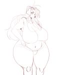  anthro big_breasts breasts canid canine canis cleavage clothed clothing domestic_dog female hi_res huge_breasts mammal monochrome overweight panties pokebii simple_background slightly_chubby solo thick_thighs underwear white_background 