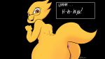  16:9 4k absurd_res alphys anthro anus big_butt buckteeth butt cursive dialogue dialogue_box elsartdump english_text eyewear female foreshortening genitals glasses hi_res leaning leaning_forward lizard looking_at_viewer looking_back nervous nervous_smile nude open_mouth open_smile orange_eyes presenting presenting_hindquarters pussy rear_view reptile scales scalie short_stack signature simple_background smile solo standing stuttering teeth text thick_tail three-quarter_view undertale video_games wide_hips widescreen yellow_body yellow_scales 