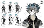 2013 2019 anarchy_symbol anthro biped clash_(rockandroar) clothed clothing domestic_cat ear_piercing ear_ring felid feline felis fur hi_res male mammal piercing punk ring_piercing rock_and_roar rockandroar sketch solo tail whiskers