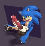 absurd_res anthro balls big_balls big_feet big_penis blue_body blue_fur bodily_fluids claws clothing dripping drooling eulipotyphlan fangs feet fur genital_fluids genitals gloves green_eyes handwear hedgehog hi_res hindpaw huge_balls huge_penis looking_at_viewer male mammal mostly_nude pawpads paws penis penis_grab plantigrade precum precum_drip presenting saliva sega sitting smile solo solo_focus sonic_the_hedgehog sonic_the_hedgehog_(film) sonic_the_hedgehog_(series) teeth toe_claws tongue tongue_out xopart