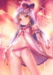  1girl angel_beats! babydoll goto_p grey_hair lingerie long_hair panties parted_lips ribbon side-tie_panties solo standing string_panties tachibana_kanade underwear underwear_only wrist_ribbon yellow_eyes 