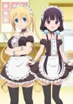  blend_s breast_hold hinata_kaho maid sakuranomiya_maika thighhighs 