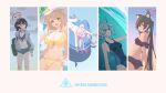 0.7_(aysatnegr) 5girls ahoge animal_ear_fluff animal_ears armpits ass ayane_(blue_archive) ayane_(swimsuit)_(blue_archive) bare_arms bare_legs bare_shoulders barefoot bikini black_bikini black_hair black_one-piece_swimsuit blue-tinted_eyewear blue_archive blue_eyes blue_halo blue_shorts blush breasts cat_ears cleavage closed_eyes closed_mouth collarbone competition_swimsuit covered_navel extra_ears eyewear_on_head frilled_bikini frills front-tie_bikini_top front-tie_top glasses green_eyes green_halo grey_hair grey_jacket groin halo hat highres hoshino_(blue_archive) hoshino_(swimsuit)_(blue_archive) inflatable_toy inflatable_whale jacket large_breasts light_brown_hair long_hair medium_breasts medium_hair multiple_girls navel nonomi_(blue_archive) nonomi_(swimsuit)_(blue_archive) official_alternate_costume one-piece_swimsuit open_clothes open_jacket open_mouth pink_hair pointy_ears red-framed_eyewear red_eyes red_halo serika_(blue_archive) serika_(swimsuit)_(blue_archive) shiroko_(blue_archive) shiroko_(swimsuit)_(blue_archive) short_hair shorts side-tie_bikini_bottom small_breasts smile spread_legs striped striped_bikini sunglasses swimsuit tinted_eyewear twintails water white_bikini white_headwear wolf_ears yellow_bikini yellow_eyes 