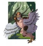  anthro avian beak bird bubo_(genus) eyewear feather_growth feathered_wings feathers forest glasses grass great_horned_owl growth hi_res human human_to_anthro male mammal nude outside owl solo species_transformation tail_feathers talons tasteful_nudity tellarasa transformation tree true_owl wings 