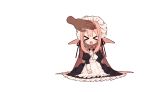  &gt;_&lt; 1girl animated animated_gif aria_(fuurin) chibi disembodied_limb ear_wiggle elf fuurin_(tukimitake) headpat long_hair maid maid_headdress original pink_hair pointy_ears transparent_background very_long_ears very_long_hair 