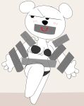 absurd_res annoyed anthro bdsm bear blush blush_lines bondage bound bra breasts cartoon_network clothing female gag hi_res mammal panties paper redstheatre solo tape tape_gag taped_to_wall teri_(tawog) the_amazing_world_of_gumball underwear