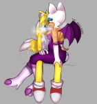 after_kiss age_difference anthro bat bat_wings bodily_fluids canid canine duo female fox hi_res male male/female mammal membrane_(anatomy) membranous_wings miles_prower noodl3s50 older_female rouge_the_bat saliva saliva_string sega sonic_the_hedgehog_(series) tail tail_motion tailwag wings younger_male