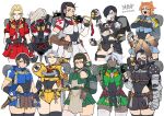  adeptus_astartes animal_ears armor backpack bag black_hair blonde_hair blood_angels chainsword dark-skinned_female dark_angels dark_skin fishnet_sleeves genderswap genderswap_(mtf) highres imperial_fists imperium_of_man iron_hands_(warhammer) knife leotard miniskirt multiple_girls orange_hair raven_guard ryuusei_(mark_ii) salamanders_(warhammer) scar scar_across_eye signature skirt space_wolves thighhighs twitter_username ultramarines warhammer_40k white_hair white_scars 