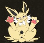  2020 3_toes absurd_res animal_genitalia animal_pussy anus blitzpitz canine_pussy claws cute_fangs eeveelution feet female feral genitals half-closed_eyes hi_res jolteon looking_at_viewer narrowed_eyes nintendo pawpads paws pink_pawpads pok&eacute;mon pok&eacute;mon_(species) purple_eyes pussy smile solo toe_claws toe_curl toes video_games 