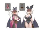  animal_ears bag bat_ears bat_girl bat_wings blush breasts brown_eyes brown_hair brown_long-eared_bat_(kemono_friends) cleavage dragon_quest dragon_quest_xi extra_ears grey_hair highres huge_breasts jacket kemono_friends kemono_friends_v_project large_breasts pants parody playboy_bunny short_hair translation_request virtual_youtuber wings yoshida_hideyuki 