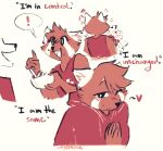 &lt;3 2022 ailurid anthro blush clothed clothing comic digital_media_(artwork) duo english_text food fur holding_food holding_object mammal one_eye_closed orange_body orange_fur pizzaowl red_body red_fur red_panda simple_background text white_background white_body white_fur wink