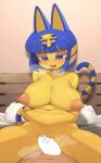 2023 absurd_res animal_crossing ankha_(animal_crossing) anthro anthro_on_top anthro_penetrated areola bed bed_sheet bedding bedroom_eyes belly belly_grab belly_squish big_breasts biped blue_eyes blue_hair blush bob_cut breasts breath breath_cloud buckteeth censored cowgirl_position creative_censorship domestic_cat duo erect_nipples felid feline felis female female_on_top first_person_view from_front_position furniture hair hi_res human human_on_anthro human_on_bottom human_penetrating human_penetrating_anthro interspecies looking_down looking_pleasured lumpypaca male male/female male_on_bottom mammal markings musk musk_clouds narrowed_eyes navel nintendo nipples nude on_bed on_bottom on_top open_mouth penetration pillow puffy_areola seductive sex slightly_chubby slightly_chubby_anthro slightly_chubby_female squish striped_markings striped_tail stripes tail tail_markings teeth thick_thighs uraeus vaginal vaginal_penetration yellow_body