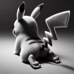 1:1 4_fingers 4_toes ai_generated biped butt cheek_spots chupadorpro dipstick_ears ears_up feet feral fingers fur generation_1_pokemon gradient_background greyscale hindpaw looking_back male monochrome multicolored_body multicolored_ears multicolored_fur multicolored_tail nintendo paws pikachu pivoted_ears pokemon pokemon_(species) presenting presenting_hindquarters rear_view semi-anthro simple_background solo tail toes