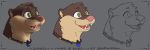  3:1 anthro brown_body brown_fur commission_art crystal flats fur gem green_eyes happy headshot_portrait hi_res icon inks jewelry lutrine male mammal mustelid necklace pendant pink_nose portrait smile softailfox solo tan_body tan_fur teeth teeth_showing tongue 