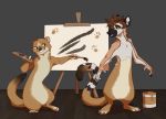  ambiguous_gender anthro duo feral hi_res lemur male mammal mustela mustelid musteline nerfusia painting_body paws primate ring-tailed_lemur simple_background species_transformation strepsirrhine transformation 