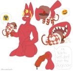  anal animate_inanimate anthro bacon balls bestiality big_penis bodily_fluids bugsnax burger cum cum_inside demon duo emoji english_text erection felid feral flavored_cum food food_creature food_fetish food_play food_transformation genital_fluids genitals hair hi_res hocolatemilk horn long_ears male male/male mammal masturbation meat medial_ring nubbed_penis oscar_(snivybatt) penis ridged_penis short_hair size_difference smile smirk text transformation unusual_cum vore 