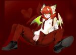 absurd_res anthro bat canid canine canis clothing dragon girly hi_res l&eacute;on male mammal mega_moppa mythological_creature mythological_scalie mythology scalie school_uniform solo uniform wolf