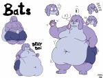 2018 3_toes 5_fingers anthro back_rolls barefoot bats_(batspid2) batspid2 belly big_belly big_butt big_moobs biped black_eyebrows blue_eyes bodily_fluids bottomwear boxers_(clothing) buckteeth butt character_name chest_tuft clothed clothing digital_drawing_(artwork) digital_media_(artwork) double_chin embarrassed english_text exclamation_point eyebrows eyes_closed featureless_moobs feet fingers flabby_arms flat_colors floppy_ears front_view fur glistening glistening_eyes grey_body grey_fur huge_belly huge_thighs lagomorph laugh leporid lop_ears male mammal model_sheet moobs motion_lines multicolored_body multicolored_fur multiple_images navel obese obese_anthro obese_male overweight overweight_anthro overweight_male pawpads pink_eyes pink_pawpads purple_body purple_bottomwear purple_clothing purple_fur rabbit rear_view scut_tail short_tail signature simple_background smile solo standing surprised_expression sweat sweatdrop tail teeth text thick_thighs three-quarter_view toes topless topless_anthro topless_male tuft two_tone_body two_tone_fur underwear white_background x3