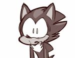  anthro autocartoons digital_media_(artwork) eulipotyphlan hedgehog male mammal monochrome open_mouth reaction_image shadow_the_hedgehog simple_background solo sonic_the_hedgehog_(series) white_background wide_eyed 