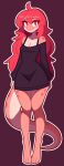 anthro breasts clothed clothing dvdshka female freckles hair lizard long_hair multicolored_body red_eyes red_hair reptile scalie simple_background small_breasts solo spots tail two_tone_body