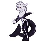 ambiguous_gender anthro canid canine canis cetacean clothing dolphin hi_res latex latex_clothing mammal marine oceanic_dolphin orca reindead solo staggy toothed_whale wolf