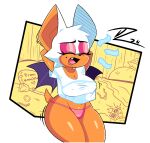 anthro bat breasts chipxdip clothing eyeshadow female makeup mammal markings mole_(marking) open_mouth rouge_the_bat sega solo sonic_the_hedgehog_(series) wings yawn
