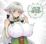  &lt;3 2020 big_breasts breasts clothed clothing dialogue elf english_text female goblin_slayer hair hi_res high_elf_archer humanoid humanoid_pointy_ears long_hair not_furry pinkkoffin solo text 