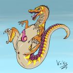  1:1 anus carnivore dinosaur dracokaito feral genitals hi_res male penis reptile scalie solo 