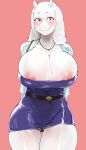 absurd_res anthro areola big_breasts blush boss_monster_(undertale) breasts butt_from_the_front cleavage clothed clothing female hi_res huge_breasts jewelry mature_female mdthetest necklace panties red_eyes solo thick_thighs toriel undertale_(series) underwear white_body