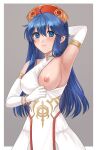  1girl absurdres armpit_sex armpits blue_eyes blue_hair breasts commission fire_emblem fire_emblem:_the_binding_blade hazuki_(nyorosuke) highres lilina_(fire_emblem) lilina_(firelight_leader)_(fire_emblem) long_hair medium_breasts nipples skeb_commission solo 