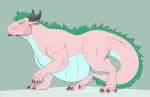  animal_genitalia anthro chubbby dragon feral genitals male overweight sheath solo treebarkdragon 