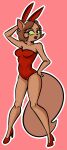 2024 alternate_costume anthro arms_bent bare_shoulders big_eyes big_tail biped black_eyebrows black_eyes breasts brown_body brown_ears brown_fur brown_hair brown_tail bunny_costume clothing costume dark_lipstick digital_drawing_(artwork) digital_media_(artwork) domestic_cat ear_piercing ear_ring easter eyebrow_through_hair eyebrows eyelashes eyeshadow fake_ears fake_rabbit_ears felid feline felis female fingers footwear frilly frilly_clothing frilly_leotard front_view full-length_portrait fur glistening glistening_eyes gold-white-kott green_sclera hair hand_behind_head hi_res high_heels holidays lackadaisy leotard light_body light_clothing light_fur light_leotard lips lipstick long_eyelashes looking_at_viewer makeup mammal medium_breasts mitzi_may monotone_background monotone_body monotone_fur monotone_hair mouth_closed outline piercing pink_background pink_inner_ear pink_nose pinup portrait pose prick_ears purple_eyeshadow red_clothing red_footwear red_high_heels red_leotard red_lipstick ring_piercing short_hair simple_background small_nose solo standing tail thick_thighs translucent translucent_hair white_outline