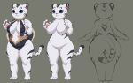  anthro black_body black_fur blue_eyes breasts butt clothed clothing felid female fur hi_res mammal model_sheet multicolored_body multicolored_fur nude pantherine pata simple_background smile solo standing tiger two_tone_body two_tone_fur white_body white_fur 