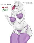  absurdres ass breasts highres large_breasts lingerie meme toriel twitter_strip_game_(meme) underwear undressing 