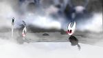  16:9 anthro arthropod bathing blush duo female hi_res hollow_knight hornet_(hollow_knight) hot_spring hybrid insect male novaarts posha_(novaarts) team_cherry video_games water wet widescreen 