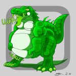  absurd_res alligator alligatorid anthro belly big_belly burping crocodilian dirtymac green_body hi_res male musclegut muscular muscular_male oral_vore reptile scales scalie slime tail tailbutt tapering_tail thick_tail vore wide_crotch yellow_eyes 