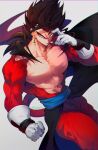  black_hair blue_eyes blue_sash body_fur closed_mouth dougi dragon_ball dragon_ball_heroes earrings gloves jewelry long_hair male_focus monkey_boy monkey_tail muscular muscular_male no_nipples ommmyoh pants pectorals potara_earrings red_fur saiyan sash spiked_hair super_saiyan super_saiyan_4 tail time_patrol_(dragon_ball) vegetto vegetto_(xeno) 