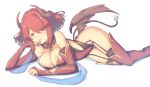  bat_wings breasts candy cat_with_a_brush demon demon_girl food highres horns large_breasts lollipop monster_girl pyra_(xenoblade) red_eyes red_hair succubus tail white_background wings xenoblade_chronicles_(series) xenoblade_chronicles_2 