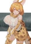  animal_humanoid armwear bedroom_eyes big_breasts bow_tie breasts clothing elbow_gloves felid felid_humanoid feline feline_humanoid female gloves hair handwear hi_res huge_breasts humanoid kemono_friends mammal mammal_humanoid narrowed_eyes open_mouth orange_eyes orange_hair parsley_(artist) raining seductive serval-chan serval_humanoid shirt solo thick_thighs topwear water wet wet_clothing wet_topwear 