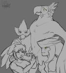  anthro avian blush both_hands_on_penis breath_of_the_wild fellatio freshly_uprooted genitals grey_background group hand_on_arm hand_on_leg hand_on_thigh hi_res humanoid humanoid_genitalia humanoid_penis hylian kass_(tloz) link looking_up male male/male marine nintendo oral penile penis prince_sidon revali rito sex simple_background sketch the_legend_of_zelda unfinished video_games zora 