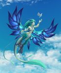  animal_humanoid avian bird cloud dragon dragon_humanoid dvalin female genshin_impact green_hair hair hi_res horn humanoid klifflod monster_girl_(genre) sky solo 
